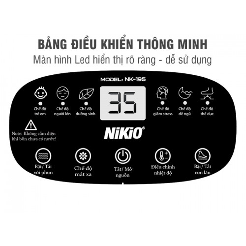 Bồn ngâm massage đa năng Nikio NK-195-01