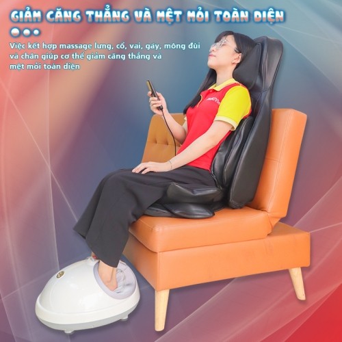 Combo ghế massage toàn thân Nikio NK-181 và máy massage chân Puli PL-909 giảm căng thẳng mệt mỏi toàn diện