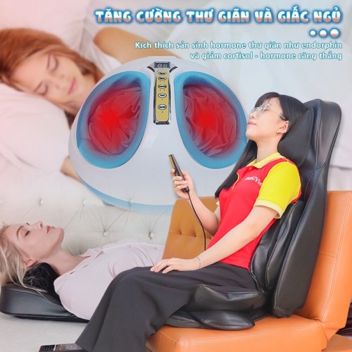 Combo ghế massage toàn thân Nikio NK-181 và máy massage chân Puli PL-909 tăng cường giấc ngủ sâ