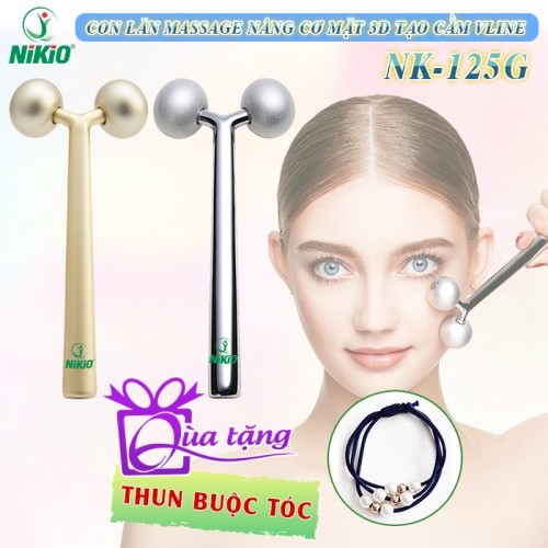 Cây lăn massage mặt, nâng cơ, tạo cầm Vline Nikio NK-125G - Chất liệu hợp kim cao cấp