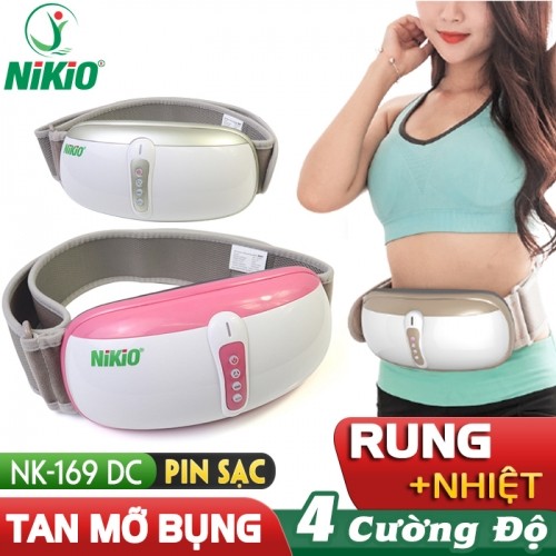 Đai massage bụng pin sạc Nikio NK-169DC - Rung lắc hồng ngoại giảm mỡ bụng nhanh chóng