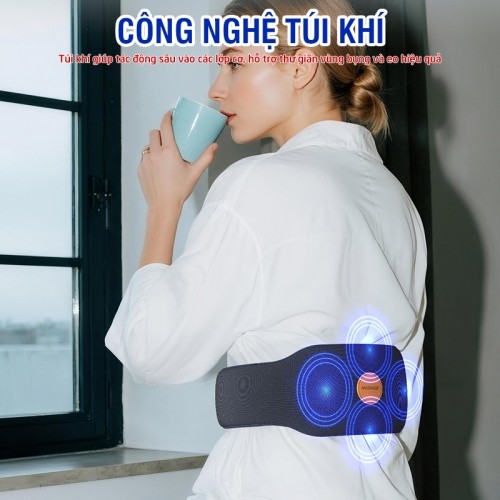 Đai massage bụng rung nóng Puli PL-518 công nghệ túi khí