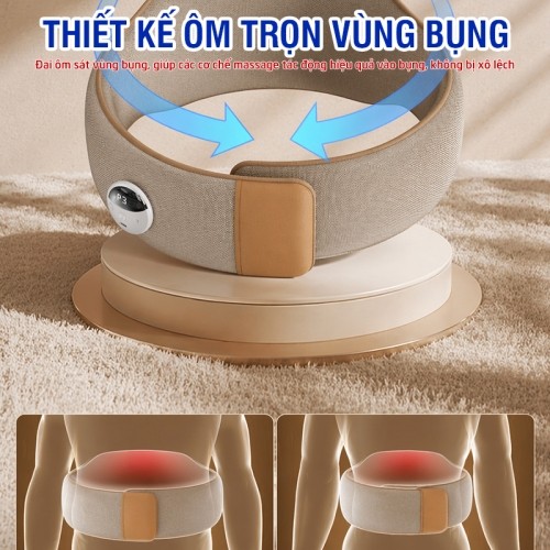 Đai massage bụng rung nóng Puli PL-518 đai đeo ôm trọn bụng