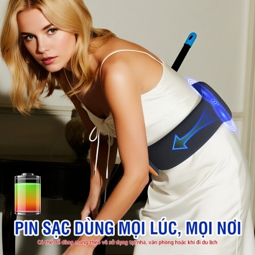 Đai massage bụng rung nóng Puli PL-518 pin sạc 3000 mAh