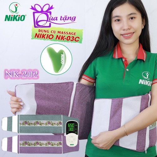 Đệm (túi) chườm nóng muối biển Nikio NK-202 - Dòng cao cấp có khóa dán, túi chườm ngải cứu hỗ trợ giảm đau nhức toàn thân