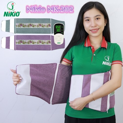 Đệm (túi) chườm nóng muối biển Nikio NK-202 - Dòng cao cấp có khóa dán, túi chườm ngải cứu hỗ trợ giảm đau nhức toàn thân