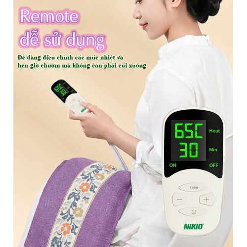 Túi chườm nóng muối biển Nikio NK-202 remote tiện lợi
