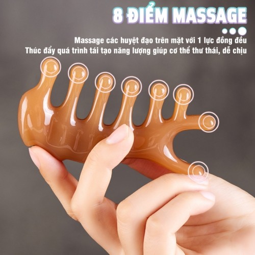 Lược massage đầu, chải cơ, ấn huyệt mũi, cổ vai gáy 8 điểm massage phân tán Nikio NK-03C2