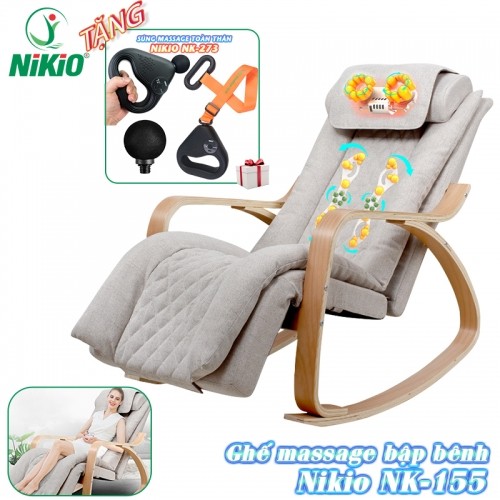 Ghế đệm massage cổ vay gáy và toàn thân, ghế bập bênh thư giãn đa năng Nikio NK-155