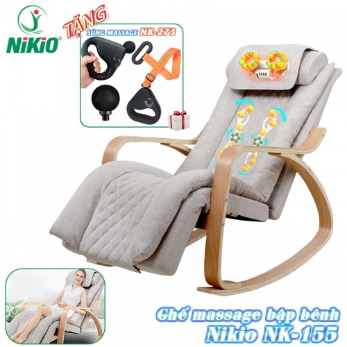 Ghế đệm massage cổ vay gáy và toàn thân, ghế bập bênh thư giãn đa năng Nikio NK-155