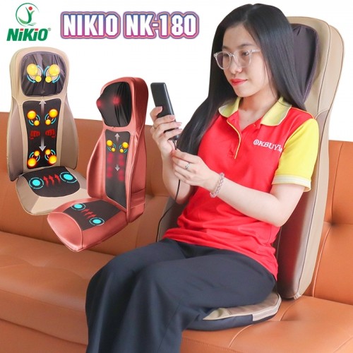 Ghế massage Nikio NK-180 - Màu đỏ, nâu - Dùng được trên ô tô