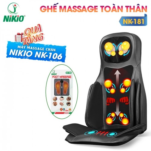 Ghế massage toàn thân cao cấp Nikio NK-181 - Xoa đấm bóp, áp suất khí, nhiệt hồng ngoại