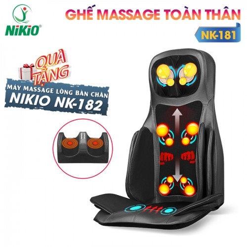 Ghế massage toàn thân cao cấp Nikio NK-181 - Xoa đấm bóp, áp suất khí, nhiệt hồng ngoại