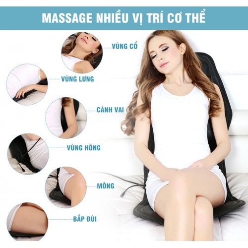 Ghế đệm massage nhiệt hồng ngoại, rung, ấn, xoa bóp YIJIA-308 - 12V