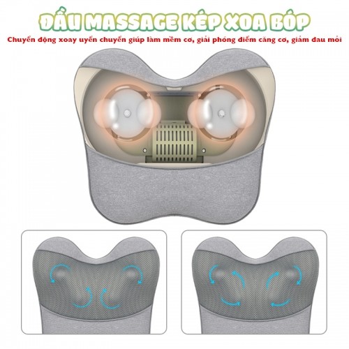 Gối massage lưng cổ vai gáy đầu massage kép Booster ST-1203
