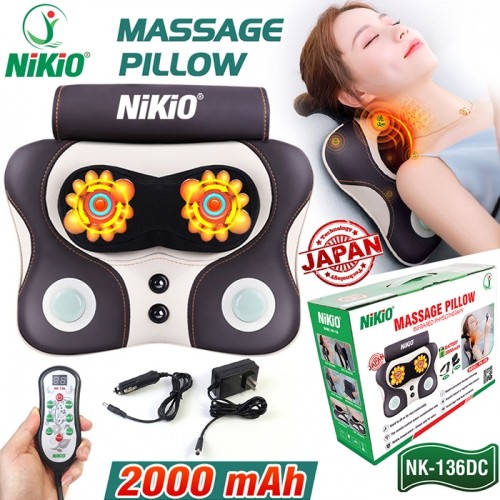 Máy massage lưng, cổ đấm bóp hồng ngoại pin sạc Nikio NK-136DC