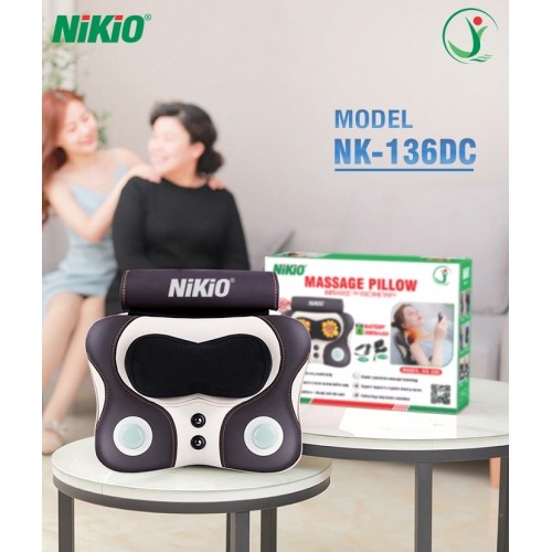 Máy (gối) đấm massage xoa bóp lưng cổ vai gáy, chân pin sạc Nikio NK-136DC