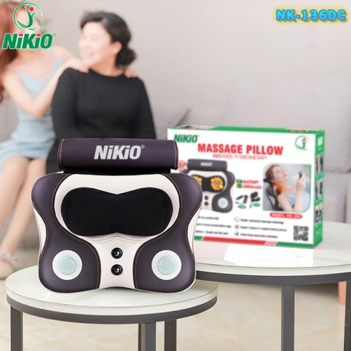 Gối massage cổ vai gáy Nikio NK-136DC - Dòng pin sạc