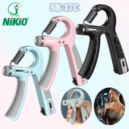 Kìm bóp tay đếm số tập cơ tay Nikio NK-17C  - Điều chỉnh lực từ 5kg đến 60kg