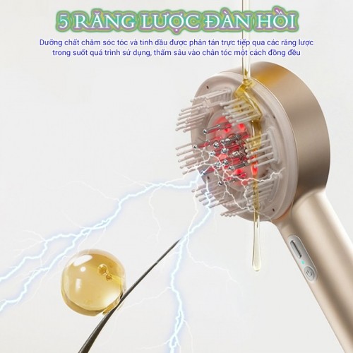 Lược massage đầu Nikio NK-112 5 răng lược đàn hồi
