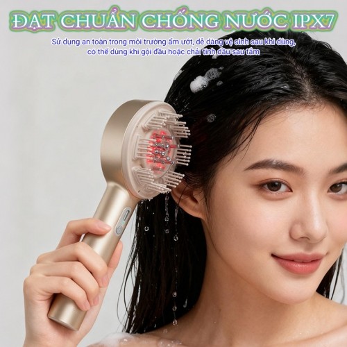 Lược massage đầu Nikio NK-112 chống nước IPX7