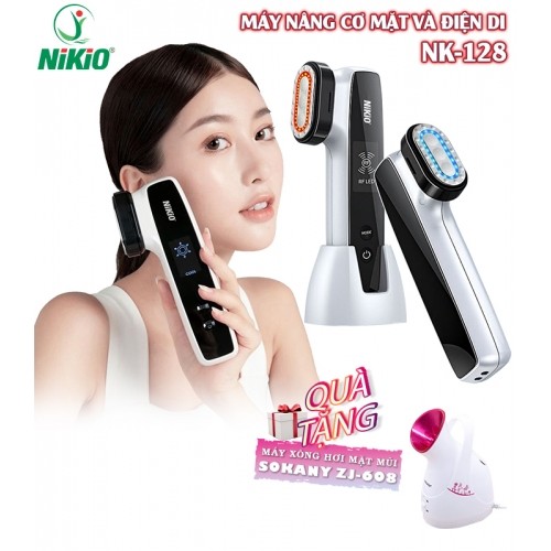 Máy massage mặt ion Nikio NK-128 - Đẩy tinh chất, nâng cơ, điện di tinh chất nóng lạnh RF