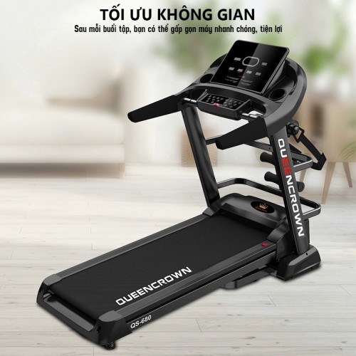 Máy chạy bộ tối ưu không gian Queen Crown QS 680