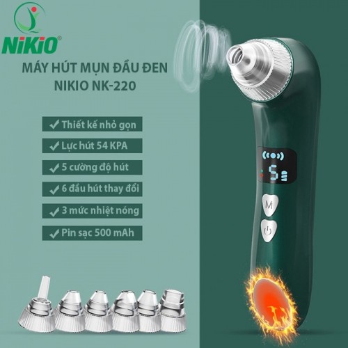 Máy hút mụn kết hợp massage nhiệt nóng Nikio NK-220
