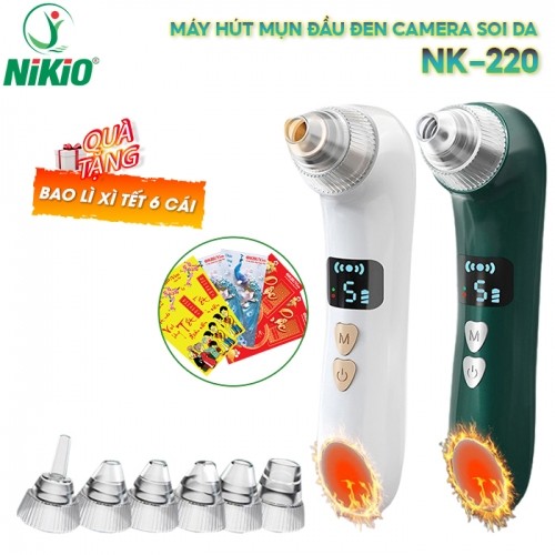 Máy hút mụn Nikio NK-220 - 6 đầu hút, camera soi da cao cấp