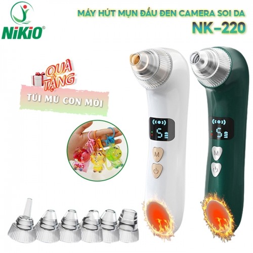 Máy hút mụn Nikio NK-220 - 6 đầu hút, camera soi da cao cấp