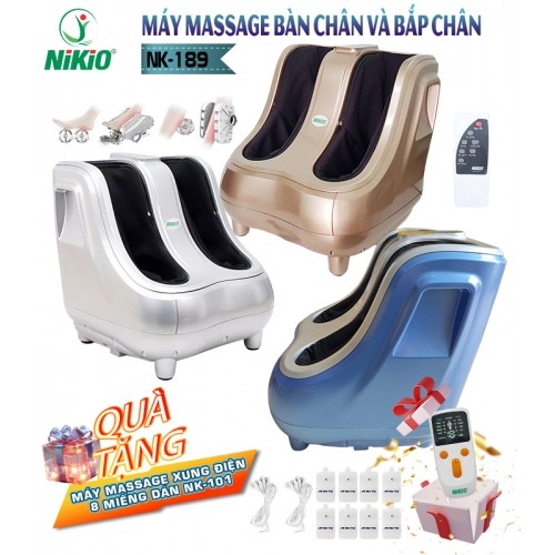 Máy massage bàn chân và bắp chân 4D Nhật Bản Nikio NK-189, có remote