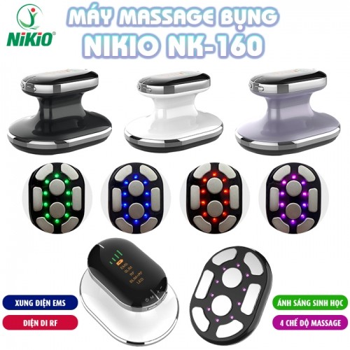 Máy Massage Giảm Mỡ Bụng Nikio NK-160 Loại Cầm Tay Sóng RF, EMS - Giúp Săn Chắc Body