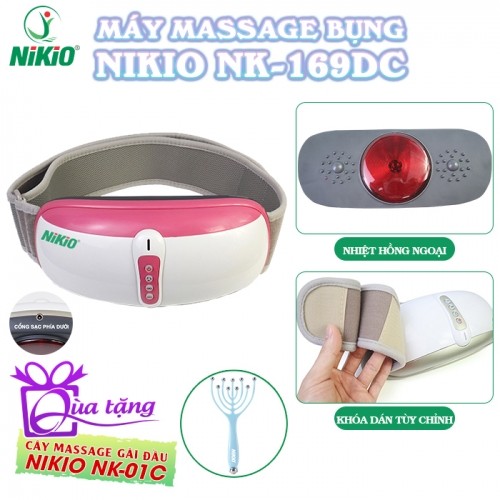 Đai Massage Bụng Nikio NK-169DC - Có  Pin Sạc Và Rung Lắc Hồng Ngoại Hỗ Trợ Giảm Mỡ Bụng