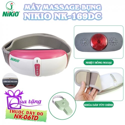 Đai Massage Bụng Nikio NK-169DC - Có  Pin Sạc Và Rung Lắc Hồng Ngoại Hỗ Trợ Giảm Mỡ Bụng