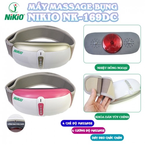 Đai Massage Bụng Nikio NK-169DC - Có  Pin Sạc Và Rung Lắc Hồng Ngoại Giảm Mỡ Bụng