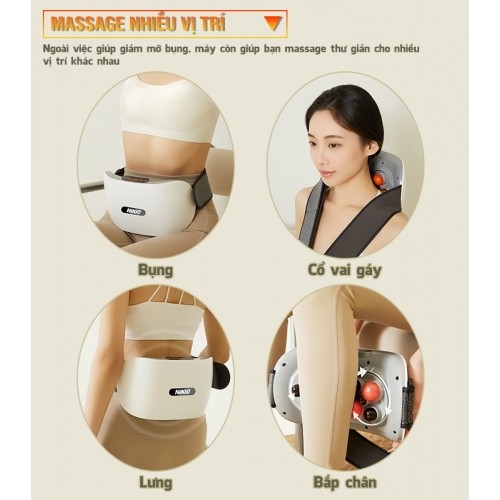 Máy massage bụng cao cấp massage nhiều vị trí Nikio NK-166DC