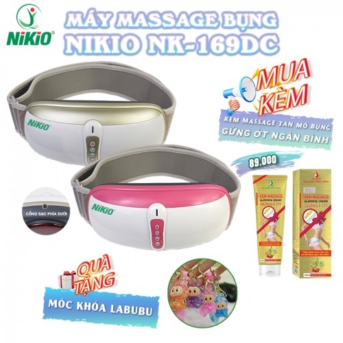 Đai Massage Bụng Nikio NK-169DC - Có  Pin Sạc Và Rung Lắc Hồng Ngoại Giảm Mỡ Bụng