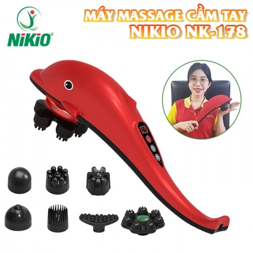 Máy massage cầm tay cá heo Nikio NK-178 - 7 đầu cải tiến mới