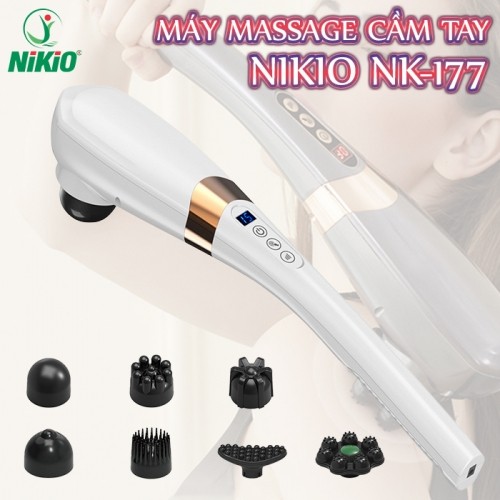 Máy massage cầm tay 7 đầu màu trắng Nikio NK-177