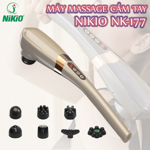 Máy massage lưng cầm tay Nikio NK-177 - 7 đầu massage, 15 chế độ