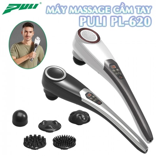 Máy massage cầm tay Puli PL-620DC - 5 đầu mát xa, không dây pin sạc, cán tay dài