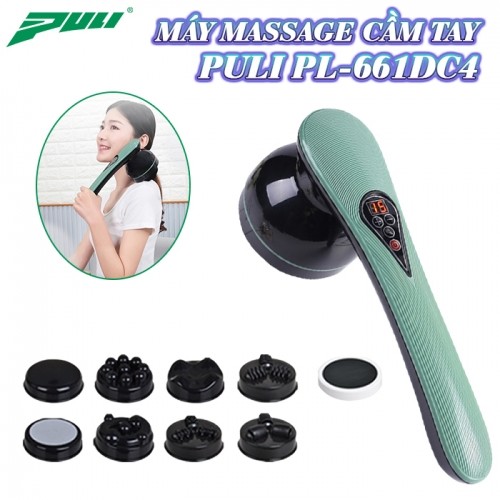 Máy massage cầm tay PULI PL-661DC4 - Không dây pin sạc 8 đầu