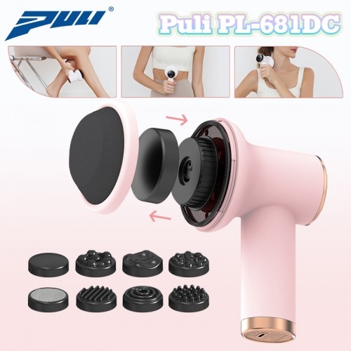 Máy massage bụng cầm tay Puli PL-681DC - Massage body mini pin sạc, 8 đầu