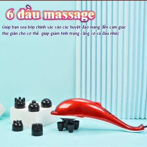 Máy massage cầm tay cá heo 6 đầu Nikio PL-608B