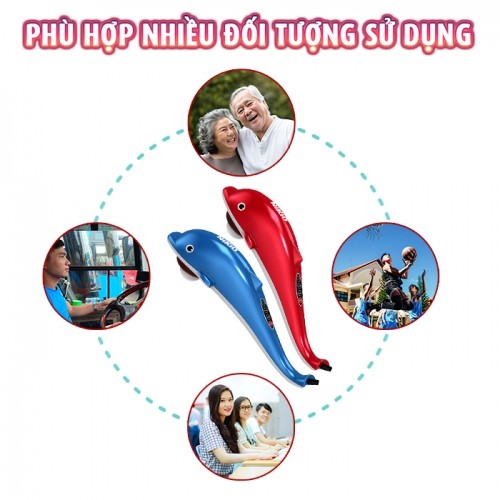 Máy massage cầm tay cá heo phù hợp nhiều người Nikio PL-608B