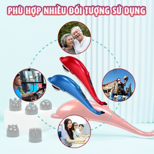 Máy massage cầm tay cá heo phù hợp nhiều người Puli PL-608B