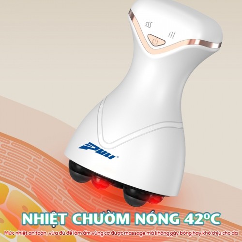 Máy massage cầm tay chườm nóng 42 độ C Puli PL-671DC