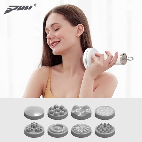 Máy massage cầm tay mini không dây pin sạc Puli PL-670 - 8 đầu mát xa giảm đau nhức và giãn cơ toàn thân