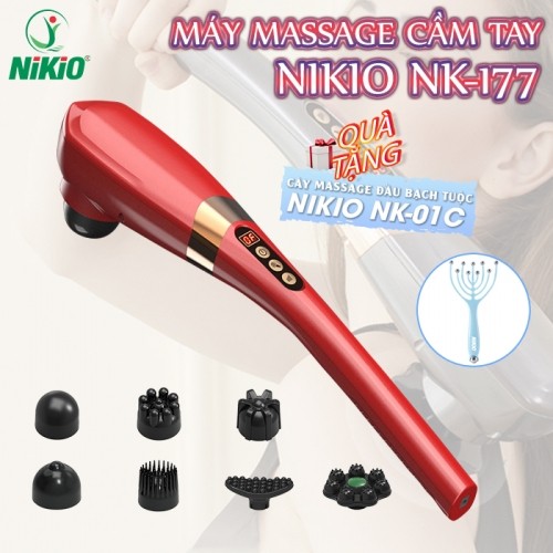 Máy massage lưng cầm tay Nikio NK-177 - 7 đầu massage, 15 chế độ