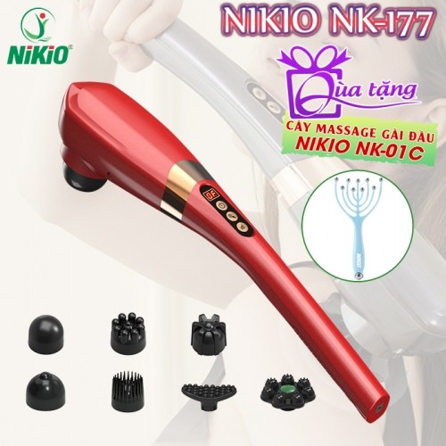 Máy massage cầm tay 7 đầu Nikio NK-177 - 15 chế độ và 15 tốc độ cải tiến mới